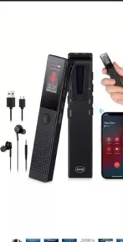 US 16/32/64GB Mini Audio Recorder Voice Activated BT Office Listening Device MP3