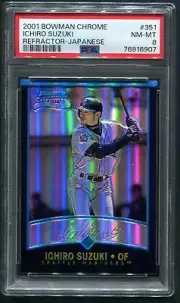 2001 Bowman Chrome Ichiro Suzuki Refractor RC Japanese #351 PSA 8 NM-MT HOF