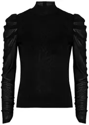 Diane Von Furstenberg Remy Ruched Tulle top - Black - M M