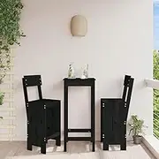 Garden Chair Bar Stools 2 pcs Black 40x48.5x115.5 cm Solid Wood Pine Patio Seating