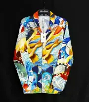 Robert Graham Loungewear Abstract Long Sleeve Pajama Top Small Free Ship!