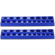2pcs Magnetic Socket Organizer 1/2" Drive Metric Socket Holder Tray, Blue