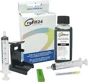 refill24 Compatible Ink Cartridge Refill Kit for HP 21 21XL Black with Clip and Accessories + 100ml Ink