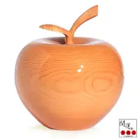 在飛比找momo購物網優惠-【開運方程式】台灣檜木蘋果聚寶盆AC010(台灣工藝 木雕 