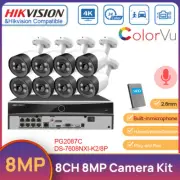 Hikvision 8CH 4K Outdoor Security System MIC 8MP ColorVu Bullet Camera HDD Lot
