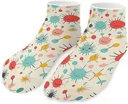 [QMNVBDS] Cute Pattern Socks Ankle Length Socks Casual Short Socks for Women Men Low Cut Sports Socks Running Socks No Show Socks Ankle Socks Athletic Socks Workout Socks, Style, One Size, Style, One