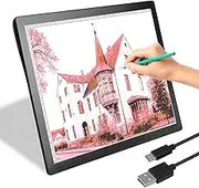 ASRAS Rechargeable A4 Led Light Box Tracer, 5-Level Brightness Dimmable A4 LED Light Pad Tracer for Cricut Vinyl, Weeding Tools, Drawing Crafting Box for Tracing, Sketching & HTV，Black