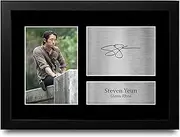 HWC Trading FR A4 Steven Yeun The Walking Dead Glenn Rhee Gifts Printed Signed Autograph Picture for TV Show Fans - A4 Framed