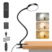 Reading Light with Remote LED Desk Lamp Clip on [1H Timer 3.5 Black Black