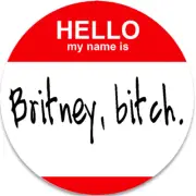 Hello My Name Is Britney B*tch - 3 Inch Circle Sticker 3" x 3" - Nametag