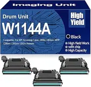 for HP W1144A Imaging Unit 144A W1144A Drum Unit High Yield High Capacity Drum Unit Compatible for HP Neverstop Laser 1000n 1001nw MFP 1200nw 1202nw 1202w,W1144A Black-3PC