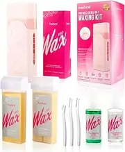 Freshine Roll On Waxing Kit Wax Strips Roller Wax Warmer Heater Waxing Care Spray Kit for Hair Removal Face Legs Arms Body (Pink 200g Spray Kits)