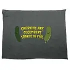 Gherkins Are Cucumbers Evil - Novelty Tea Towel cleaning cloth Dish Kitchen Gift
