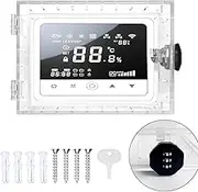 Thermostat Box with Combination Lock,Clear Thermostat Protective Cover,Acrylic Thermostat Guard Box,Wall Mounted Thermostat Cover for Most Thermostats