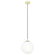 Rondo 1 Light Large Pendant Matt Brass / Opal Matt - 205014
