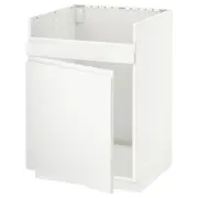 METOD base cab f HAVSEN single bowl sink, white/Voxtorp matt white, 60x60x80 cm
