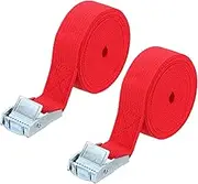 uxcell 1" x 11 ft Lashing Strap with Buckles, 2 Pcs Cam Buckle Tie Down Straps Adjustable Heavy Duty Secure Cinch Straps Up to 551 lbs for Cargo Kayak Bicycles, Red