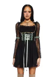[Current Mood] Myths N' Legends Mini Dress - Black Lace
