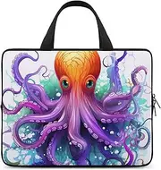 Laptop Case Sleeve Shockproof Computer Carrying Bag Colorful Octopus Notebook Case Cover Laptop Bag Water Resistant Computer Cases Tablet Briefcase for Travel Business 12 Inch