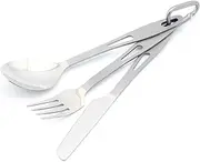 TOAKS Ultralight Titanium Tableware Outdoor Flatware Cutlery Fork and Spoon (SLV-02)