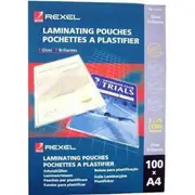 Rexel Laminating Pouch 75 Micron A4 Clear Pack 100