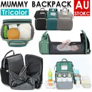 Large Changing Mummy Bag Maternity Nappy Diaper Crib Folding Baby Bed Backpack