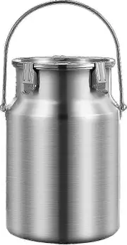3L 304 Stainless Steel Milk Can Tote Jug with Sealed Lid and Single Handle - Heavy Duty Milk Transport Bucket for Liquid and Solid Storage