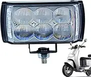 Motorcycle Driving Lights - High Brightness Motorcycle LED Lights | 2000-Lumen 6 LED Headlight Lamp for Motorbike Street Night Riding Touring