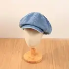 Denim Cotton Newsboy Hat Baker Boy Beret Flat Caps Vintage Octagonal Hat