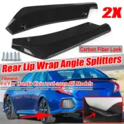 2x Carbon Fiber Style Rear Lip Splitter Diffuser Canards For Honda Civic 2016-20 (for: Honda Civic)