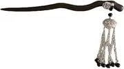Chinese Style Black Sandalwood Hairpin with High-end Classical Tassel Hairpin