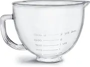 Kltchonald Tilt-Head Stand Mixer Glass Bowl, 5 QT,Compatible with Kitchenaid Artisan 5KSM125, 5KSM150, 5KSM175, 5KSM7580, KSM150, RRK150,K45, K45SS, KSM75, KSM90, KSM95,Classic without Lid