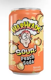 ⚫️ New Exclusive Warheads Sour Peach Fruit Soda Candy Flavor (2 Cans)