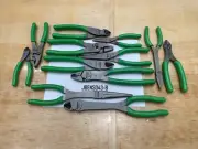 Snap-On Tools USA NEW 12 Piece GREEN Soft Grip Master Assorted Pliers Lot Set