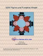Thankgiving Pilgrim and Pumpkins Wreath-Plastic Canvas Pattern or Kit