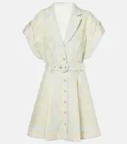 [Zimmermann] Zimmermann Acacia belted linen shirt dress AU 6 blue