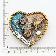 (Maldives) Fridge Magnet,Creative Travel Commemorate Crafts 3D Ornaments Magnetism Resin Material Refrigerator Stickers