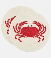 [Les-Ottomans] Les-Ottomans Crab set of 2 beaded placemats One Size multicoloured