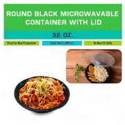 450 Pack Round Microwavable Plastic Meal Prep Containers with Lids 32 oz.