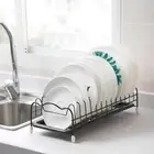 Iron Kitchen Dish Drying Rack Holder with Tray Tableware Storage Shelf Rack