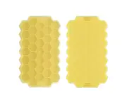 Ice Cube Trays for Freezer, Stackable Ice Tray for Freezer, Silicone Ice Mold Trays, Easy Release - Yellow