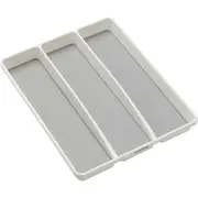 Madesmart 40cm Kitchen 3-Compartment Utensil Tray Cutlery Drawer Organiser White
