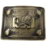 SH Scottish Kilt Belt Buckle Welsh Dragon Antique Finish Highland Celtic Buckles