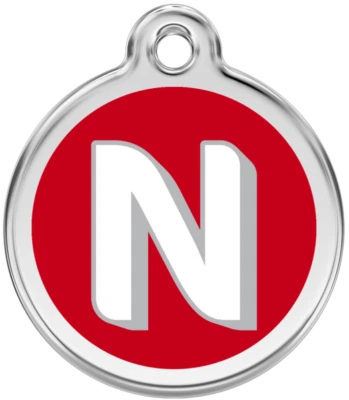 Red Dingo Alphabet "N" - Lifetime Guarantee - Cat, Dog, Pet ID Tag Engraved