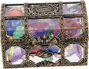 Toyvian 1 Set Pirate Crystal Pirate Gems Chest Treasure Shaped Plastic Color