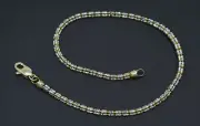 Real 10k Two Tone Gold ice Link Snack Chain Bracelet Lobster Clasp 7'' 4gr