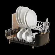 Dish Drying Rack Drainer Cup Plate Holder Cutlery Tray Kitchen Organiser