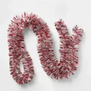 Wondershop 10' Tinsel Christmas Garland Red/Silver
