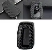 Xotic Tech Carbon Fiber Pattern Silicone Key Fob Shell Skin Cover, Compatible with Toyota RAV4 Camry Highlander Corolla Avalon C-HR Prius 2018-2023 - 2/3/4 Buttons HYQ14FBC Keyless Entry Key Holder