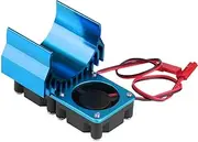 Aluminum Alloy and Plastic RC Motor Fan Radiator, Cooling Fan, 540/550 1.8 X 1.6 X 2.4Inch 5V - 6V Rc Buggy for RC Car Truck 1/10 Scale Electric RC Car(Blue)